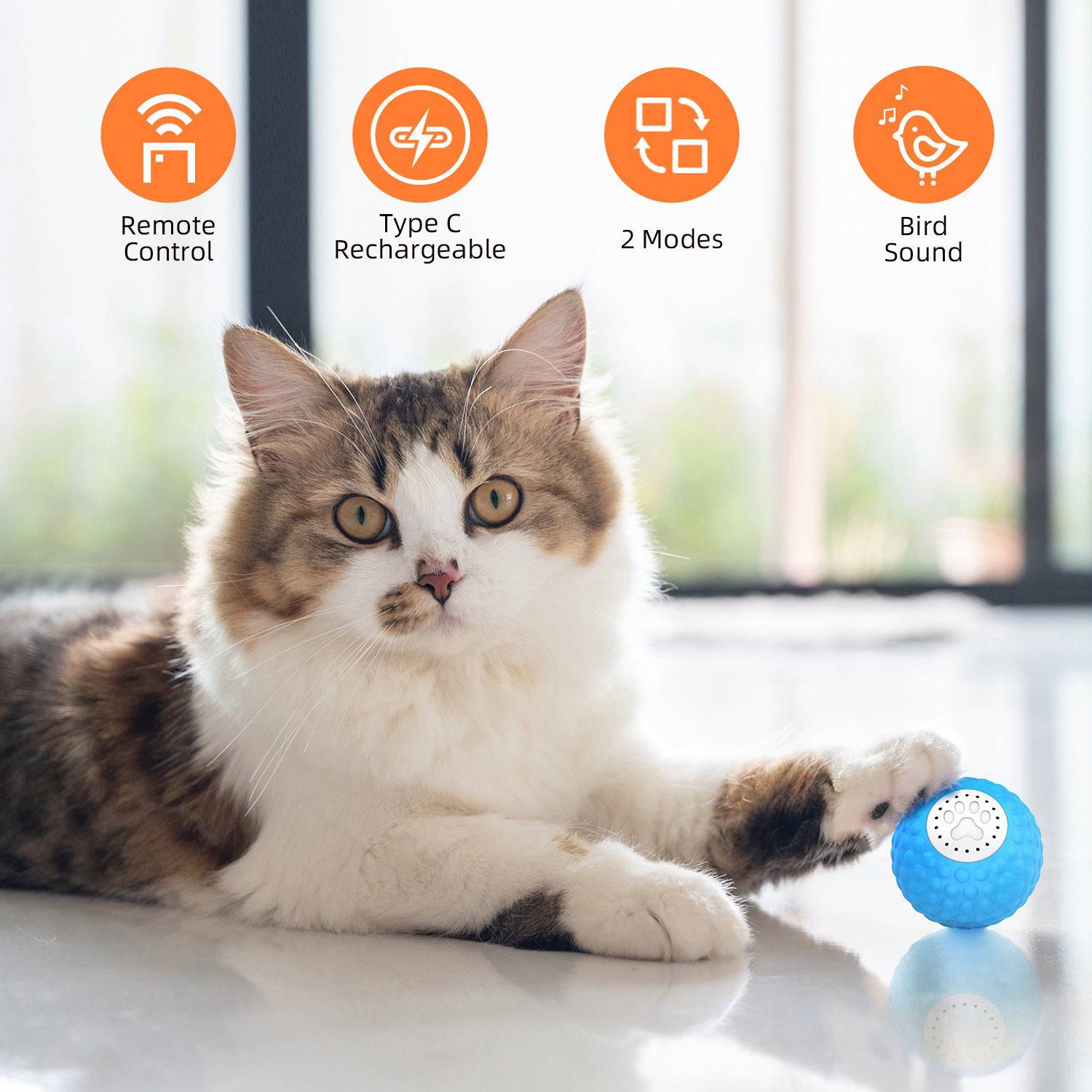 Balle Interactive Intelligente – Jouet Stimulant pour Chat - Montoutous