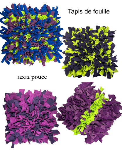 Tapis de fouille pour chien – Fait à la main au Québec (12x12 pouces)