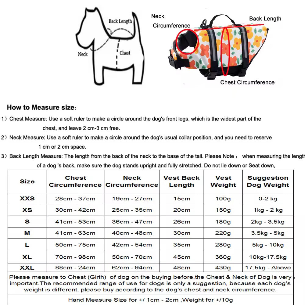 Veste de sauvetage florale pour chien – Sécurité et style en eau