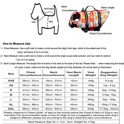 Veste de sauvetage florale pour chien – Sécurité et style en eau