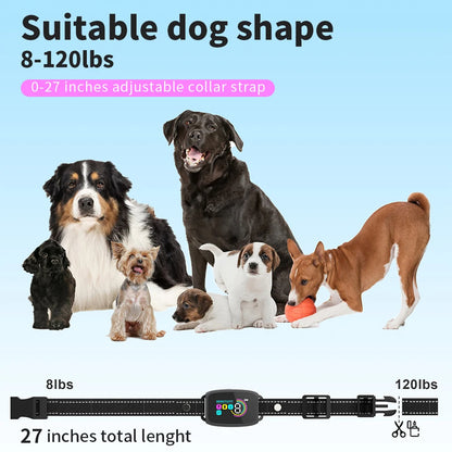 Collier Anti-Aboiement Intelligente Rechargeable pour Chiens