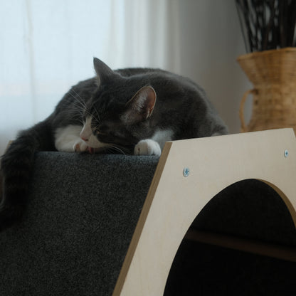 Maison pour Chat Hexagonale – Design Moderne et Surface à Griffer