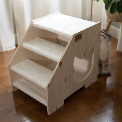 Cachette Escalier – Confort et Jeu pour Chats et Petits Chiens