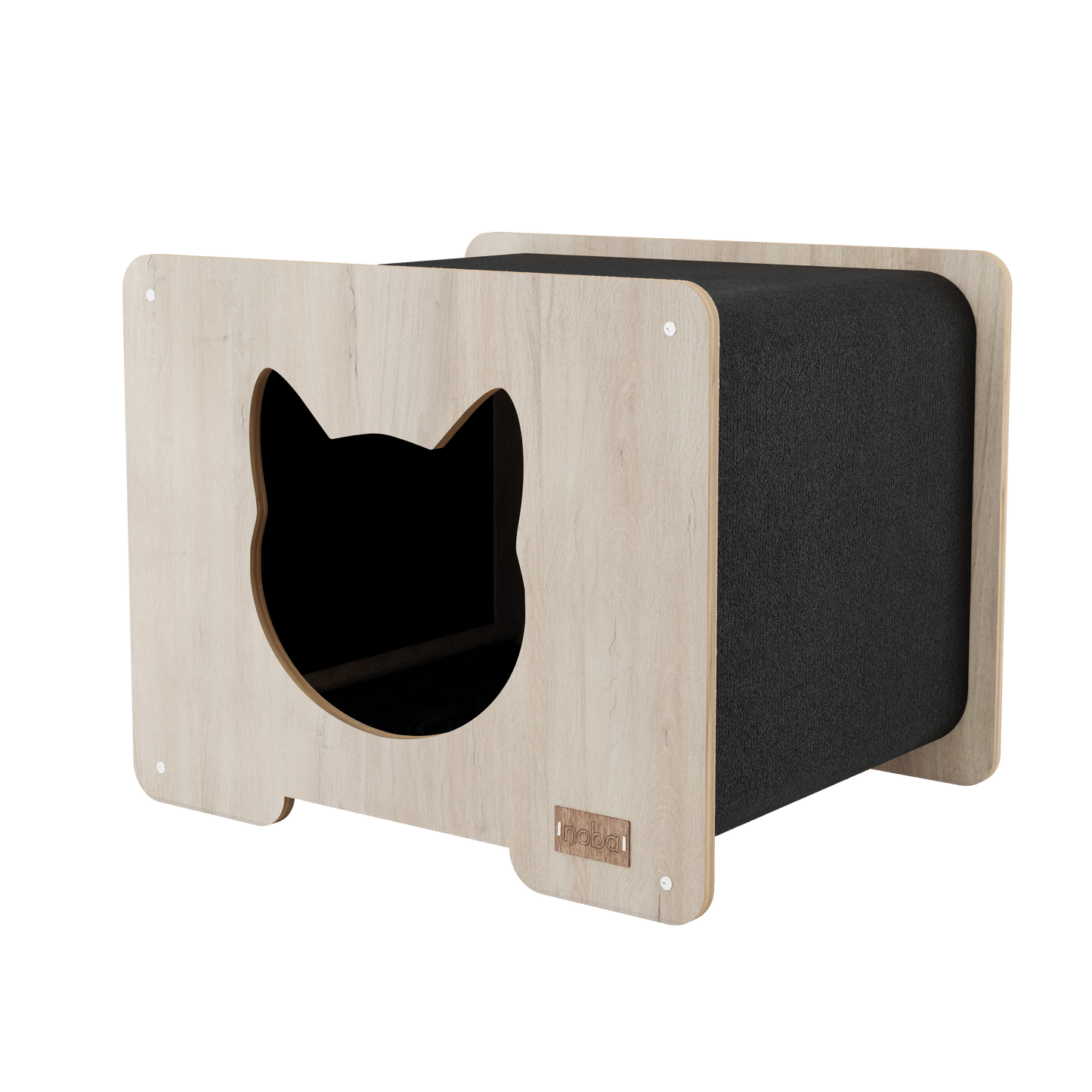 The Hut – Cachette design pour chat avec surface à griffer intégrée