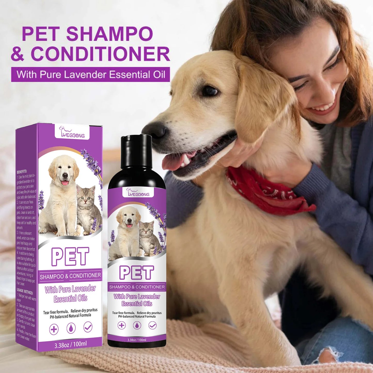 Shampoing anti-puces pour animaux de compagnie