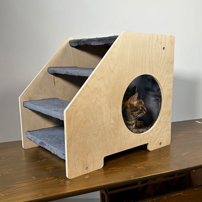 Cachette Escalier – Confort et Jeu pour Chats et Petits Chiens