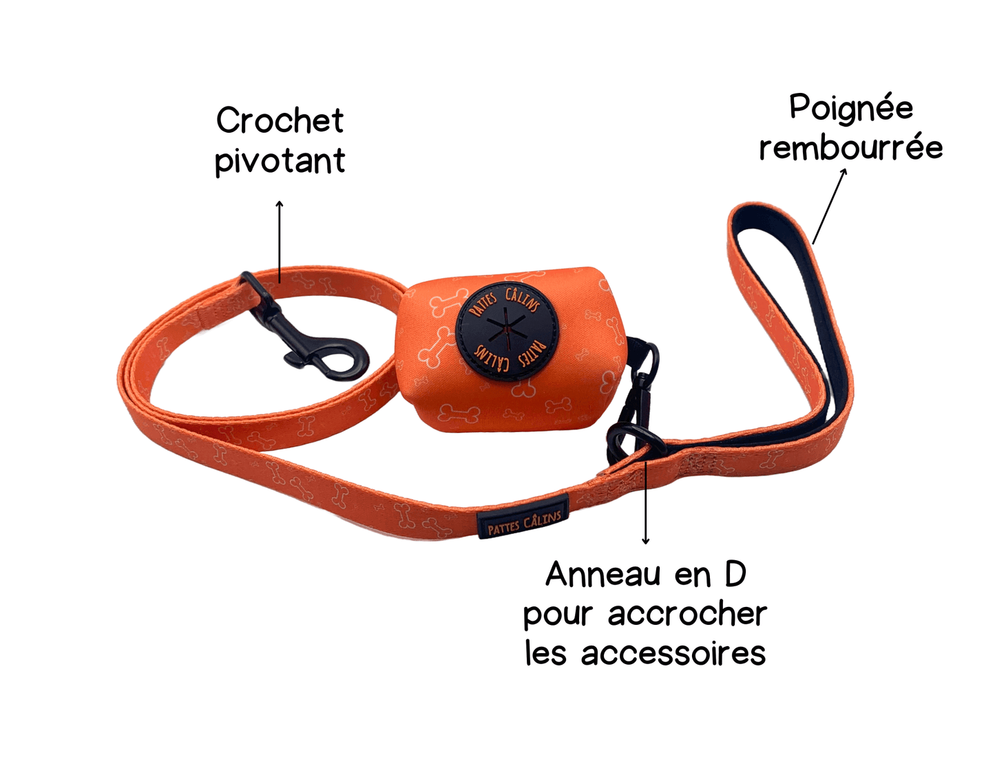 Ensemble “Y a un os” – Harnais, laisse, collier et pochette  Petit chien et chat  84,99 $